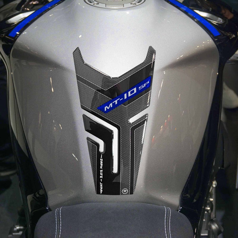 labelbike  3D Sticker Motorcycle Fuel Tank Pad Protection and Decoration in Resin Compatible with Yamaha MT10 SP 20222023  Color Blue Metal